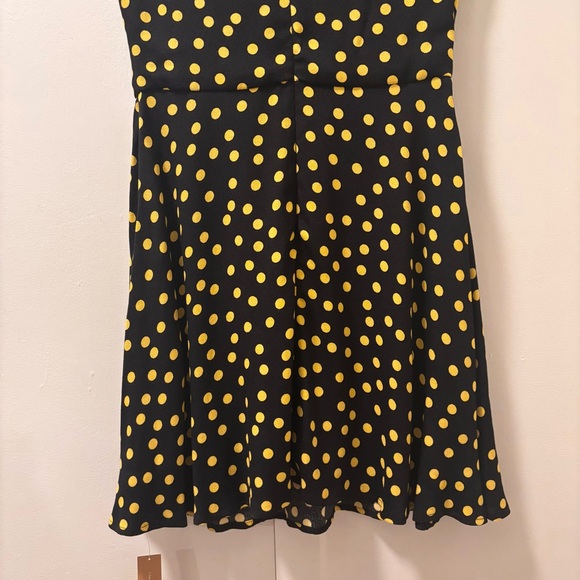 REFORMATION - NWT - Elva Dress in Lila (2) - Black & Yellow Polkadot Mini Dress - Picture 7 of 9